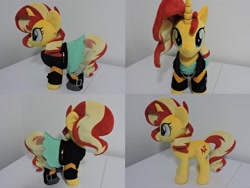 Size: 1597x1198 | Tagged: safe, artist:little-broy-peep, sunset shimmer, pony, unicorn, g4, clothes, equestria girls outfit, female, irl, mare, photo, plushie, solo