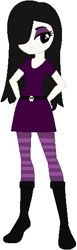 Size: 169x548 | Tagged: safe, artist:sturk-fontaine, human, equestria girls, g4, black hair, equestria girls-ified, goth, haiku (the loud house), simple background, solo, striped legwear, the loud house, white background