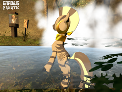 Size: 2048x1536 | Tagged: safe, artist:gradiusfanatic, zecora, zebra, g4, 3d, female, gmod, waterfall