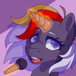 Size: 1378x1378 | Tagged: safe, artist:claire205715, oc, oc:velvet remedy, pony, unicorn, fallout equestria, microphone, singing