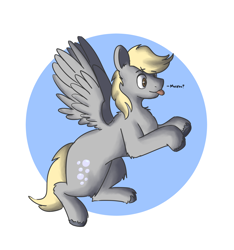 Size: 3000x3200 | Tagged: safe, artist:applejackofalltrades, derpy hooves, pegasus, pony, g4, derpy day, flying, high res, solo, tongue out
