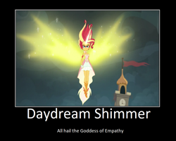 Size: 1099x880 | Tagged: safe, artist:thejboy88, edit, edited screencap, screencap, sunset shimmer, equestria girls, g4, my little pony equestria girls: friendship games, daydream shimmer, motivational poster, solo