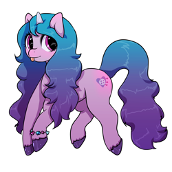 Size: 2000x2000 | Tagged: safe, artist:...macabre..., izzy moonbow, pony, unicorn, g5, :p, blushing, colored hooves, cute, cutie mark, female, high res, izzybetes, looking at you, mare, simple background, solo, tongue out, unshorn fetlocks, white background