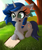 Size: 3198x3797 | Tagged: safe, artist:windykirin, oc, oc only, oc:sterling, pony, unicorn, drawing, female, flower, flower in hair, grass, high res, long eyelashes, lying down, mouth hold, solo, tree