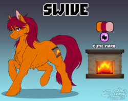 Size: 1200x944 | Tagged: safe, artist:sunny way, oc, oc only, oc:swive, pony, character, cute, female, finished commission, fire, fireplace, fluffy, mare, reference, reference sheet, smiling, solo, warm