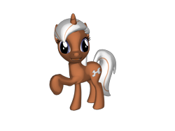 Size: 1200x900 | Tagged: safe, artist:nintenblock64, silver spanner, pony, unicorn, ponylumen, g4, 3d, 3d pony creator, cutie mark, female, mare, open mouth, pose, raised hoof, simple background, smiling, transparent background, wrench