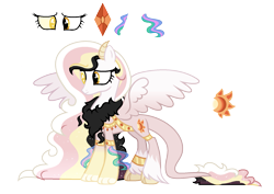 Size: 1747x1237 | Tagged: safe, artist:xxcheerupxxx, oc, oc only, oc:breaking dawn, hybrid, base used, female, interspecies offspring, offspring, parent:discord, parent:princess celestia, parents:dislestia, simple background, solo, transparent background