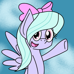 Size: 1280x1280 | Tagged: safe, artist:toonboy92484, flitter, pegasus, pony, g4, cute, female, flitterbetes, mare, solo, waving
