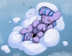 Size: 3629x2799 | Tagged: safe, artist:luxsimx, wind sprint, pegasus, pony, g4, cloud, cute, eyes closed, female, filly, foal, high res, lying down, on a cloud, on back, onomatopoeia, solo, sound effects, sprintabetes, zzz