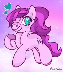 Size: 1584x1800 | Tagged: safe, artist:flitterfel, oc, oc only, oc:violet ray, earth pony, pony, commission, cutie mark, heart, heart eyes, plushie, plushification, solo, wingding eyes