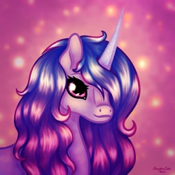 Size: 1181x1181 | Tagged: safe, artist:amynthaa, izzy moonbow, pony, unicorn, g5, abstract background, female, mare, solo