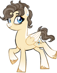 Size: 745x955 | Tagged: safe, artist:cryptidcake, artist:mourningfog, oc, oc only, oc:busy bee, pegasus, pony, coat markings, colored wings, colored wingtips, cutie mark, ear piercing, facial markings, female, grey hair, mare, piercing, short mane, simple background, snip (coat marking), solo, transparent background, unshorn fetlocks, walking