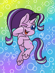Size: 3000x4000 | Tagged: safe, artist:a-jaller, starlight glimmer, pony, unicorn, g4, g4.5, my little pony: pony life, cute, female, g4 to g4.5, glimmerbetes, high res, mare, one eye closed, open mouth, open smile, smiling, solo, wink