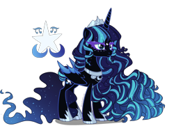 Size: 2248x1630 | Tagged: safe, artist:gihhbloonde, oc, oc only, alicorn, pony, female, magical lesbian spawn, mare, offspring, parent:coloratura, parent:nightmare moon, solo