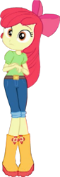 Size: 543x1600 | Tagged: safe, edit, edited screencap, screencap, apple bloom, equestria girls, equestria girls specials, g4, my little pony equestria girls: better together, my little pony equestria girls: holidays unwrapped, the cider louse fools, adorabloom, apple bloom's bow, background removed, boots, bow, clothes, cropped, cute, female, hair bow, jeans, not a vector, pants, rain boots, shirt, shoes, solo