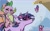 Size: 1968x1232 | Tagged: safe, artist:alumx, spike, twilight sparkle, butterfly, dragon, pony, unicorn, fall weather friends, g4, season 1, dragons riding ponies, duo, duo male and female, female, male, mare, riding, scene interpretation, spike riding twilight, unicorn twilight, wat, wingless spike