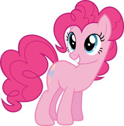 Size: 2428x2470 | Tagged: safe, artist:dash-o-salt, pinkie pie, earth pony, pony, g4, cute, diapinkes, female, high res, inkscape, looking up, mare, simple background, smiling, solo, standing, transparent background, tutorial, vector