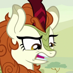 Size: 400x400 | Tagged: safe, screencap, autumn blaze, kirin, g4, sounds of silence, cropped, disgusted, female, reaction image, solo