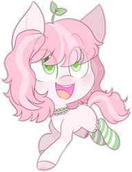 Size: 1896x2468 | Tagged: safe, artist:jetjetj, part of a set, oc, oc only, oc:sweetie sprouts, earth pony, pony, chibi, choker, clothes, commission, female, mare, simple background, socks, solo, striped socks, transparent background, ych result