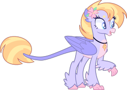 Size: 2098x1495 | Tagged: oc name needed, safe, artist:kurosawakuro, oc, oc only, classical hippogriff, hippogriff, hippogriffon, hybrid, base used, female, interspecies offspring, offspring, parent:gallus, parent:silverstream, parents:gallstream, simple background, solo, transparent background