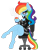 Size: 1280x1595 | Tagged: safe, artist:ladylullabystar, rainbow dash, anthro, unguligrade anthro, g4, breasts, busty rainbow dash, chair, clothes, glasses, jacket, latex, latex skirt, sexy, shorts, simple background, skirt, solo, stupid sexy rainbow dash, transparent background