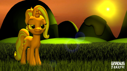 Size: 3413x1920 | Tagged: safe, artist:gradiusfanatic, luster dawn, pony, unicorn, g4, 3d, female, solo, source filmmaker