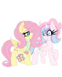 Size: 1280x1595 | Tagged: safe, artist:ladylullabystar, fluttershy, oc, oc:lullaby star, alicorn, pony, g4, clothes, female, mare, scarf, simple background, transparent background, two toned wings, wings