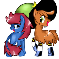 Size: 1024x1024 | Tagged: safe, artist:shawarmacat, pony, crossover, ponified, sylvia (wander over yonder), wander (wander over yonder), wander over yonder