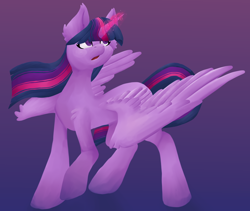 Size: 3366x2846 | Tagged: safe, artist:skyblazeart, twilight sparkle, alicorn, pony, g4, female, high res, magic, mare, simple background, solo, spread wings, twilight sparkle (alicorn), wings