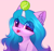 Size: 3396x3215 | Tagged: safe, artist:airiniblock, izzy moonbow, pony, unicorn, rcf community, g5, :p, ball, chest fluff, cute, ear fluff, eye clipping through hair, female, high res, horn, horn guard, horn impalement, hornball, izzy's tennis ball, izzybetes, looking at you, mare, pink background, simple background, solo, tennis ball, tongue out