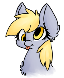 Size: 1400x1704 | Tagged: safe, artist:skyblazeart, derpy hooves, pegasus, pony, g4, bust, chest fluff, ear fluff, simple background, solo, tongue out, white background