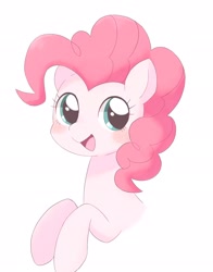 Size: 1604x2048 | Tagged: safe, artist:ginmaruxx, pinkie pie, earth pony, pony, g4, blushing, bust, cute, diapinkes, female, happy, mare, open mouth, simple background, solo, white background