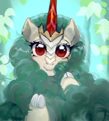 Size: 1080x1198 | Tagged: safe, artist:tingsan, rain shine, kirin, g4, bust, cloven hooves, cute, female, fluffy, looking at you, shineabetes, solo