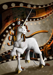 Size: 1237x1750 | Tagged: safe, artist:jamescorck, oc, oc only, oc:movie slate, pony, solo, style emulation, the last unicorn