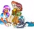 Size: 3314x2782 | Tagged: safe, artist:liaaqila, oc, oc only, oc:elizabat stormfeather, oc:jade harmony, human, equestria girls, g4, :p, bandana, barefoot, bondage, boots, camp camp, clothes, commission, crossover, dark skin, david (camp camp), equestria girls-ified, feather, feet, female, fetish, foot fetish, gwen (camp camp), gwenvid, high res, jeans, male, male feet, non-mlp shipping, open mouth, pants, rooster teeth, rope, rope bondage, shipping, shirt, shoes, shorts, simple background, soles, straight, t-shirt, tank top, tickle torture, tickling, tongue out, traditional art, vest, white background