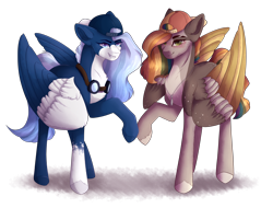 Size: 2632x2000 | Tagged: safe, artist:colourdropart, artist:fluxittu, oc, oc only, oc:colour drop, pegasus, pony, backwards ballcap, baseball cap, cap, colored wings, female, goggles, hat, high res, mare, multicolored wings, simple background, transparent background, two toned wings, wings