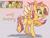 Size: 2172x1668 | Tagged: safe, artist:caramelbolt24, applejack, fluttershy, sunset shimmer, oc, oc:sunny summers, earth pony, pegasus, pony, unicorn, equestria girls, equestria girls specials, g4, my little pony equestria girls: better together, my little pony equestria girls: forgotten friendship, abstract background, ear fluff, eyelashes, feathered fetlocks, female, grin, hat, hoof on chest, magical lesbian spawn, magical threesome spawn, mare, multiple parents, offspring, parent:applejack, parent:fluttershy, parent:sunset shimmer, pegasus oc, screencap reference, signature, smiling, two toned wings, wings