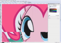 Size: 1012x720 | Tagged: safe, artist:dash-o-salt, part of a set, pinkie pie, g4, absurd file size, animated, head, inkscape, part of a series, sound, tutorial, vector, webm