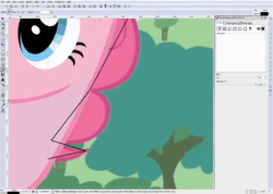 Size: 1012x720 | Tagged: safe, artist:dash-o-salt, part of a set, pinkie pie, g4, absurd file size, animated, inkscape, lower mane, part of a series, sound, tail, tutorial, vector, webm