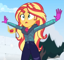 Size: 917x860 | Tagged: safe, screencap, sunset shimmer, equestria girls, equestria girls specials, g4, my little pony equestria girls: better together, my little pony equestria girls: holidays unwrapped, saving pinkie's pie, cropped, solo