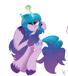 Size: 1517x1698 | Tagged: safe, artist:andruuxmlp, izzy moonbow, pony, unicorn, g5, ball, blushing, female, floppy ears, heart, horn, horn guard, horn impalement, hornball, izzy's tennis ball, mare, one eye closed, raised hoof, simple background, solo, tennis ball, tongue out, transparent background, unshorn fetlocks