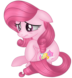 Size: 1470x1591 | Tagged: safe, artist:muhammad yunus, oc, oc only, oc:annisa trihapsari, earth pony, pony, g4, base used, earth pony oc, female, floppy ears, mare, not rarity, pink body, pink hair, sad pony, simple background, solo, transparent background, vector