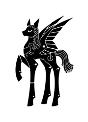 Size: 1000x1400 | Tagged: safe, artist:sunnyclockwork, pegasus, pony, robot, cotbg, ponified, saint hedwig, scp, scp foundation