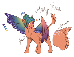 Size: 1280x978 | Tagged: safe, artist:lightwolfheart, oc, oc only, oc:mango punch, alicorn, pony, colored wings, female, mare, simple background, solo, transparent background, wings