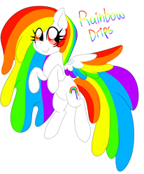 Size: 1280x1556 | Tagged: safe, artist:ladylullabystar, oc, oc only, oc:rainbow drips, pegasus, pony, colored wings, female, mare, multicolored wings, rainbow wings, simple background, solo, transparent background, wings