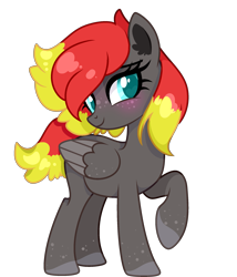 Size: 1989x2326 | Tagged: safe, artist:tired-horse-studios, oc, oc only, pegasus, pony, female, mare, raised hoof, solo, two toned wings, wings
