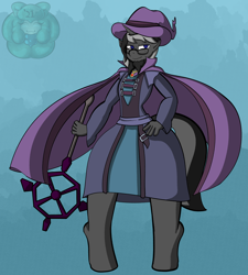 Size: 2700x3000 | Tagged: safe, artist:chibiemiko, oc, oc:silent dawn, anthro, anthro oc, glasses, hat, high res, runescape, staff, wizard hat