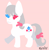 Size: 3522x3559 | Tagged: safe, artist:switcharoo, oc, oc only, oc:maple iys, earth pony, pony, art trade, bow, female, hair bow, heterochromia, high res, mare, pink background, simple background, solo, tail bow