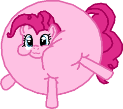 Size: 374x332 | Tagged: safe, artist:drypony198, pinkie pie, pony, g4, spike at your service, balloonie pie, female, inflation, simple background, solo, spherical inflation, transparent background