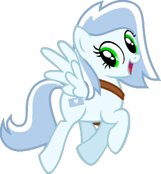 Size: 570x614 | Tagged: safe, artist:pegasski, oc, oc only, pegasus, pony, g4, bag, base used, eyelashes, female, flying, looking back, mare, open mouth, pegasus oc, simple background, smiling, solo, transparent background, wings